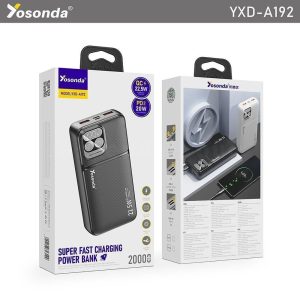 پاوربانک Yosonda مدل A192 ظرفیت 20000mAh با فست شارژ PD