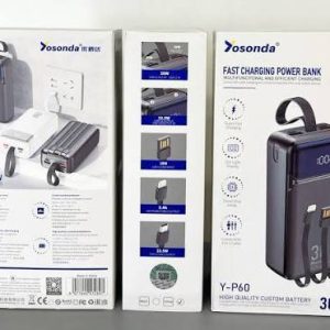 پاور بانک 30000 یوسوندا مدل YP60 فست شارژ | نمایشگر دیجیتال